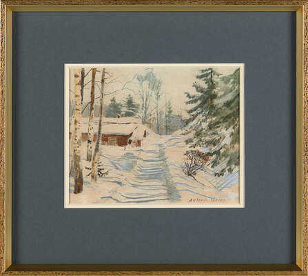 Бенуа Альберт Николаевич. Зимний этюд в Лигове 